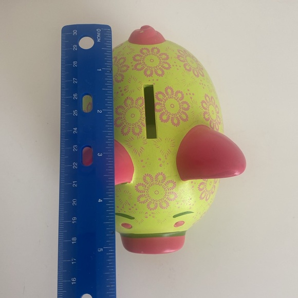 Ceramic Piggy Bank Floral Print Save Money Pop Art Decor Home Accents Office - Picture 8 of 9